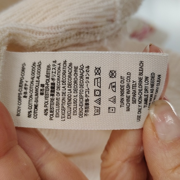 We The Free Pullover Long Sleeve Cream Embroidered Top Size Large Relaxed Fit - Picture 5 of 8